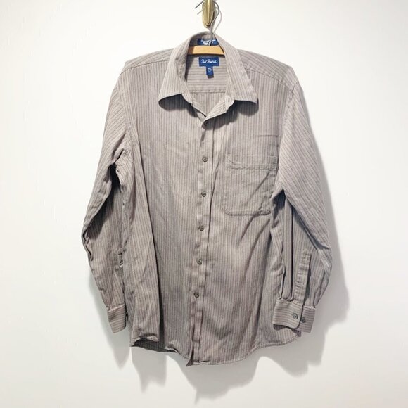 🌷 sale* Paul Fredrick Finest 100% Cotton Sport Shirt Size Medium Gray - Picture 1 of 10